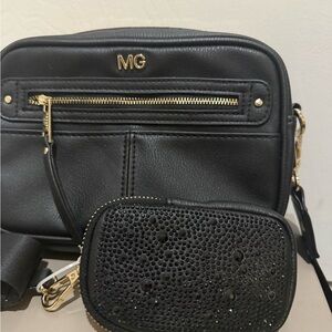MG Black Women's Crossbody Bag Set